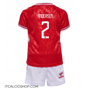 Danimarca Joachim Andersen #2 Prima Maglia Bambino Europei 2024 Manica Corta (+ Pantaloni corti)